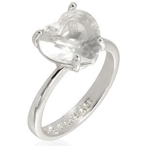 Les Nereides Ladies Silver Crystal Heart Ring